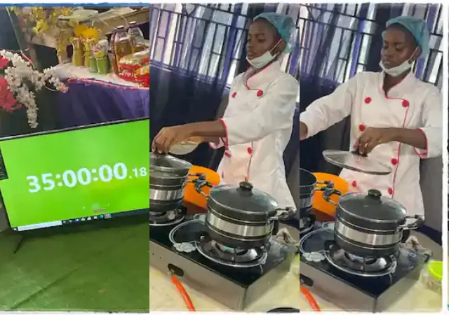 "Over 35 hours, and still going strong"- Chef Dammy vows to continue and hit 120 hours