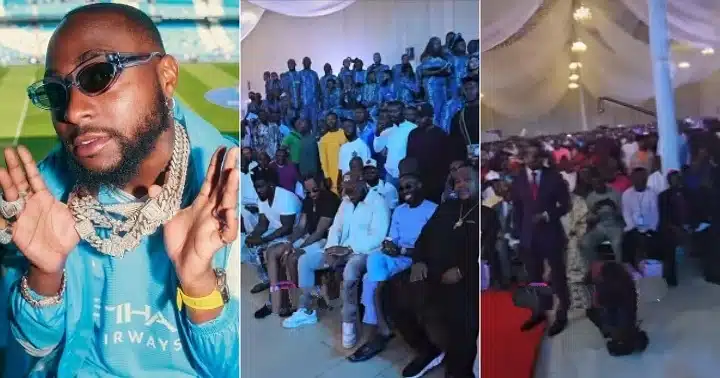 “Na church we dey o” – Davido causes commotion during service, pastor tackles members for 'losing focus'