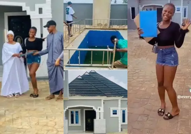 “Latest landlady” – 20-year-old lady builds luxurious house with swimming pool